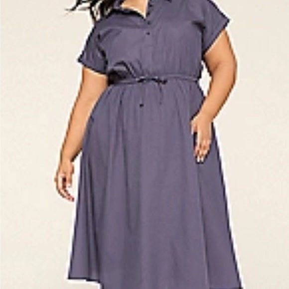Lane Bryant Women's Midi Dress in Chambray Blue - Picture 3 of 4